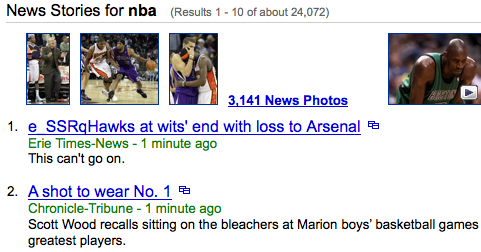 'NBA' on Y! News latest